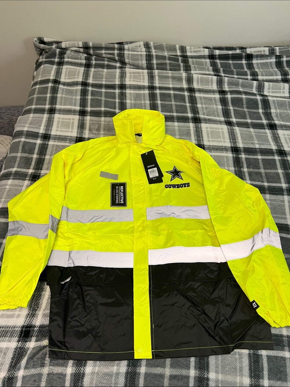 Dallas cowboys High-Visibility Yellow & Black Safety Jacket